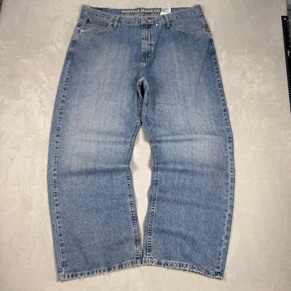 90s Mens Nautica Jeans Co Loose Fit Baggy Skate Denim Pants 38x30